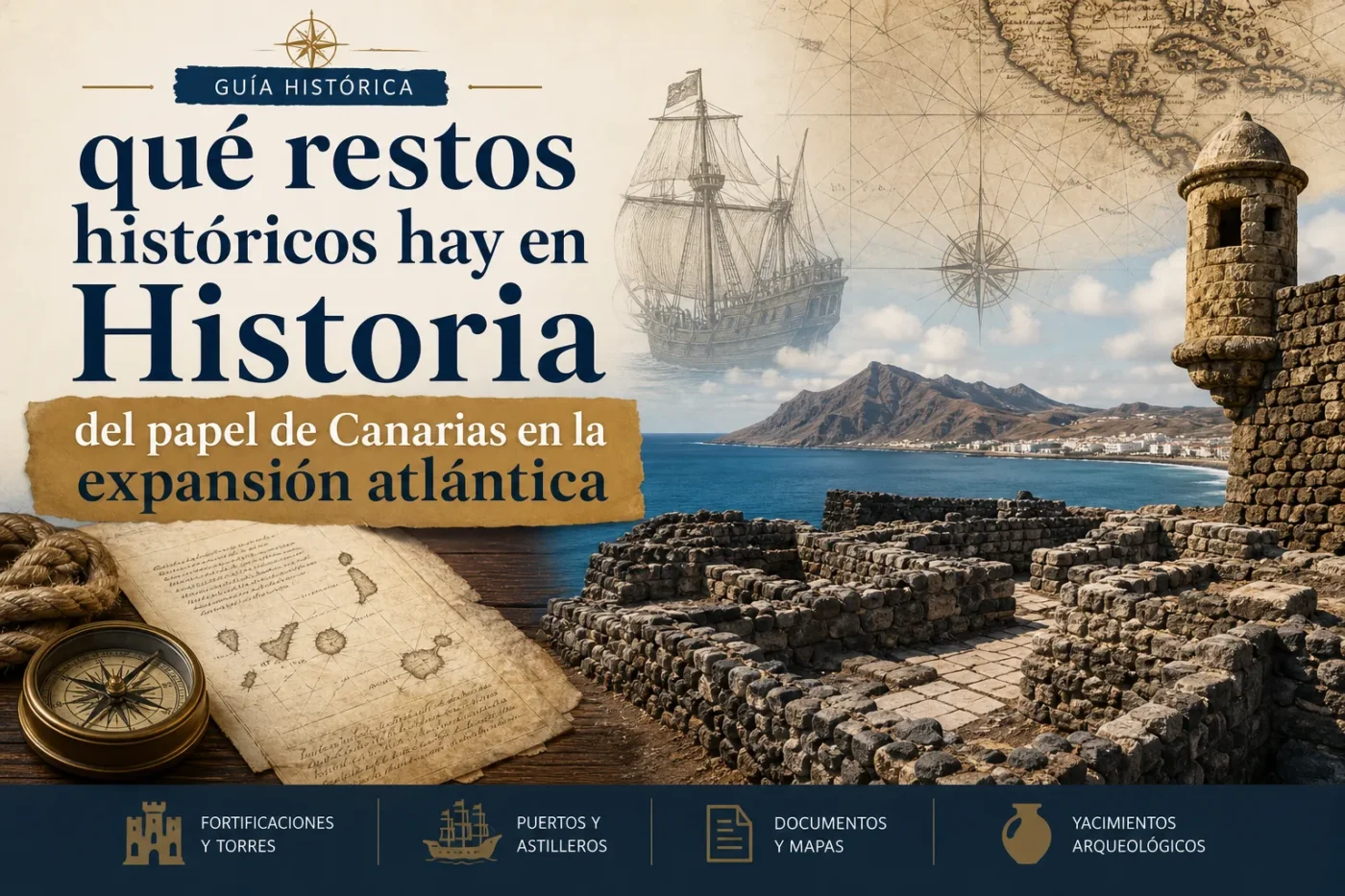 qué restos históricos hay en Historia del papel de Canarias en la expansión atlántica