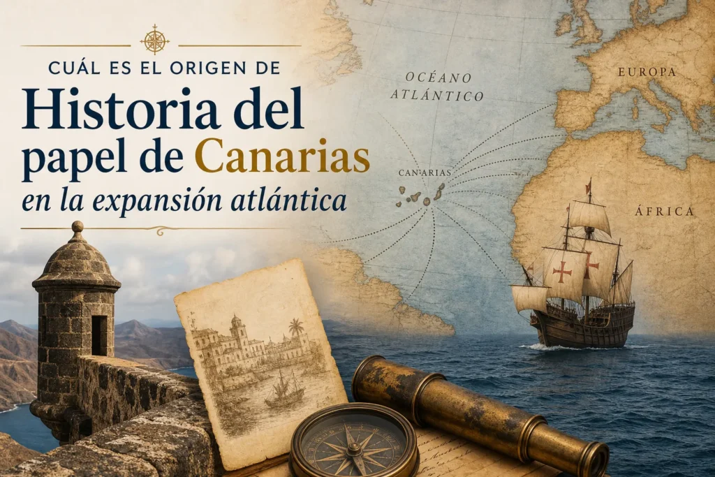 cuál es el origen de Historia del papel de Canarias en la expansión atlántica