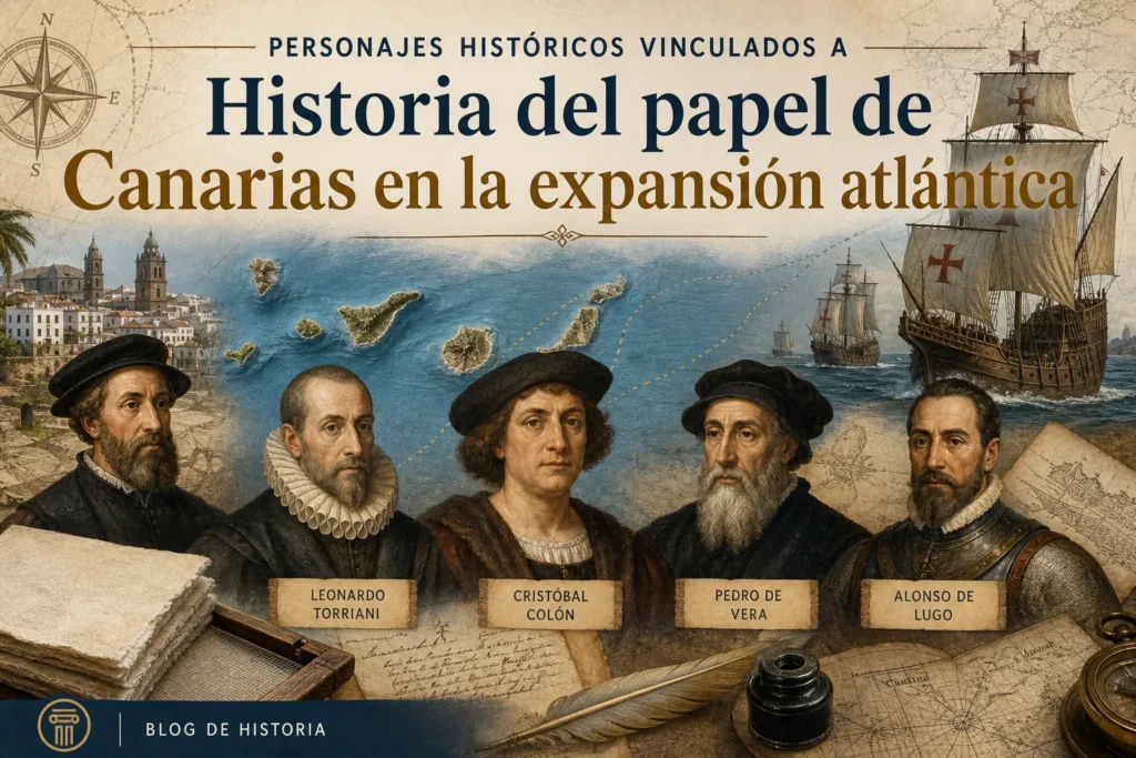 personajes históricos vinculados a Historia del papel de Canarias en la expansión atlántica