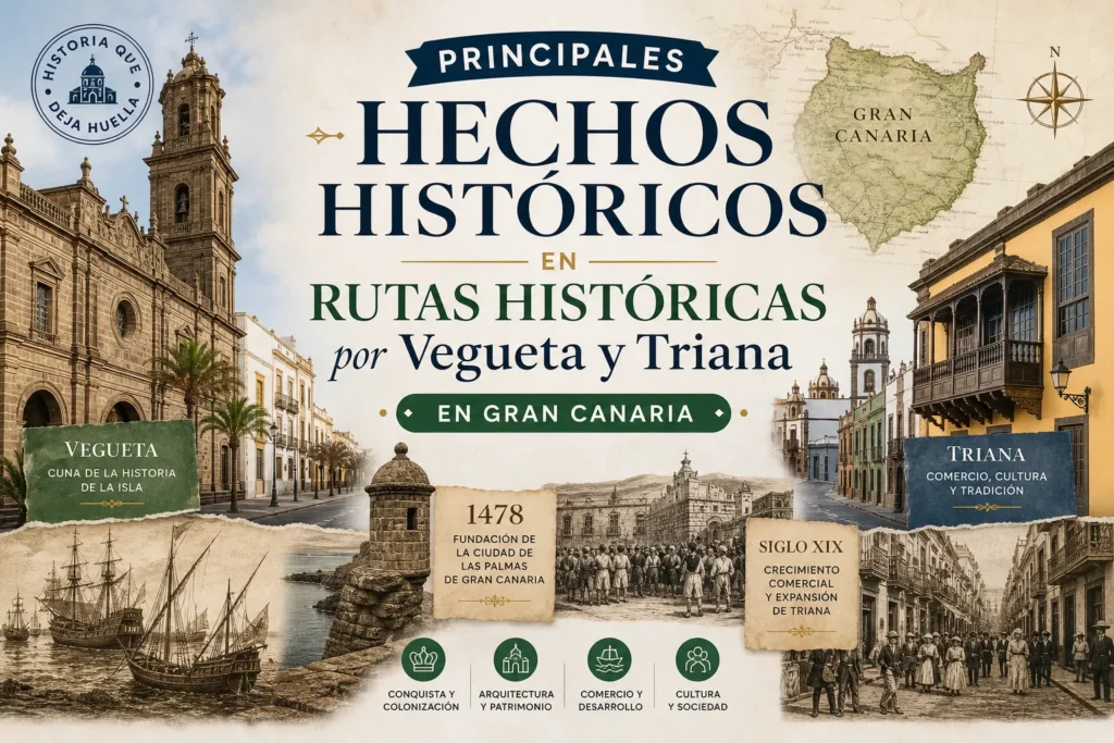 principales hechos históricos en Rutas históricas por Vegueta y Triana en Gran Canaria